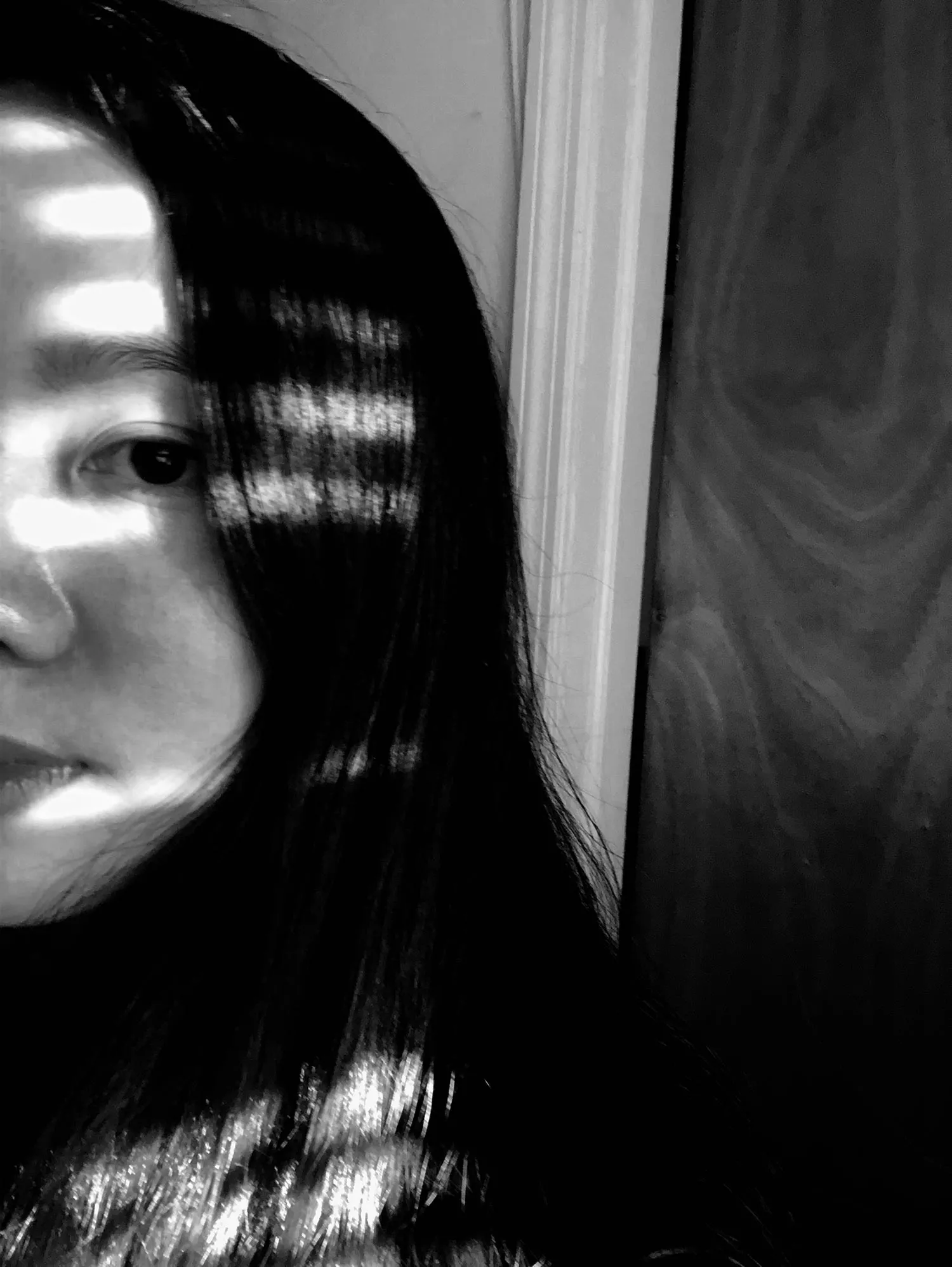 The half of a girls face.