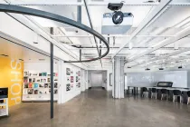 The inside of an office building.