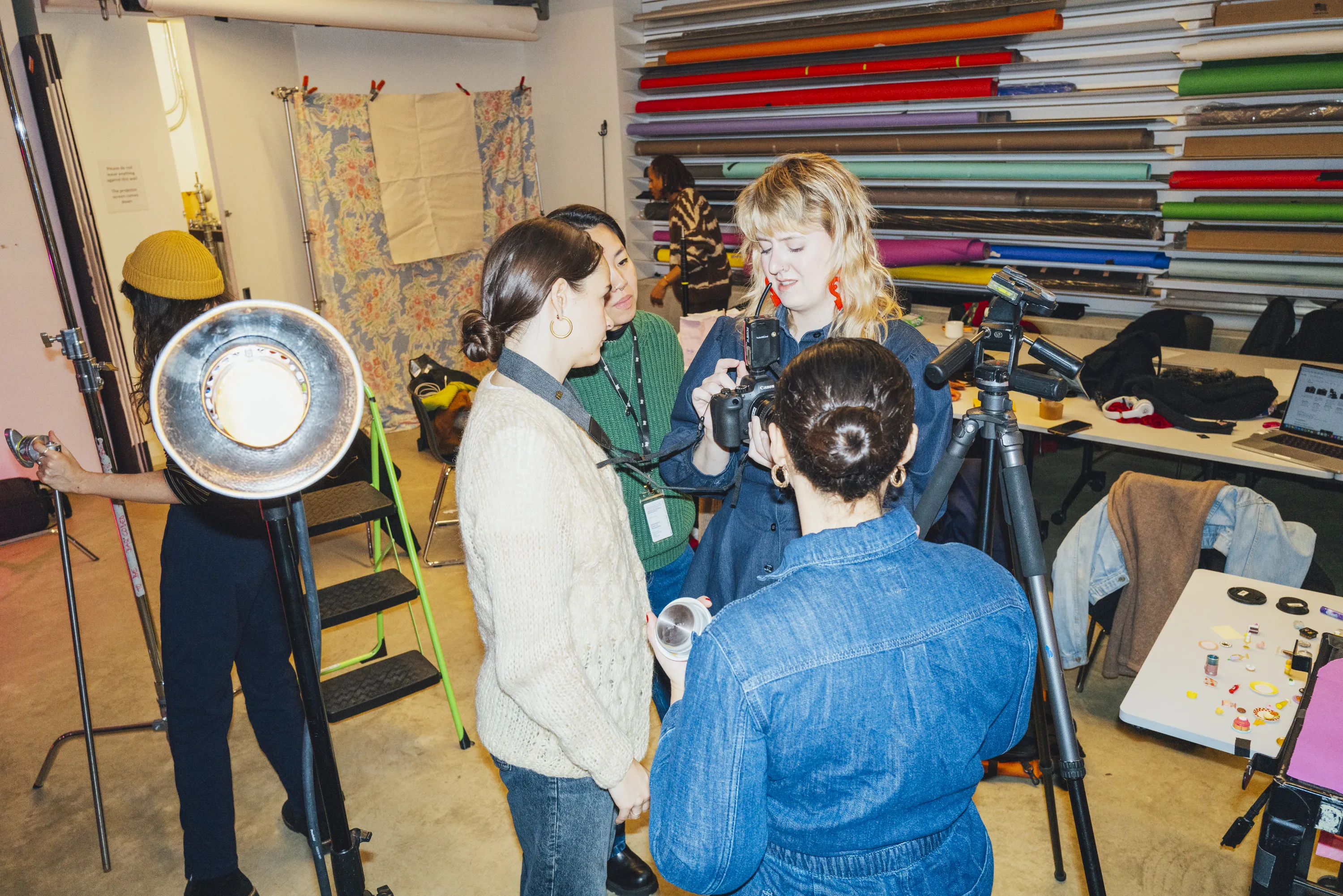 Students working in photo lab