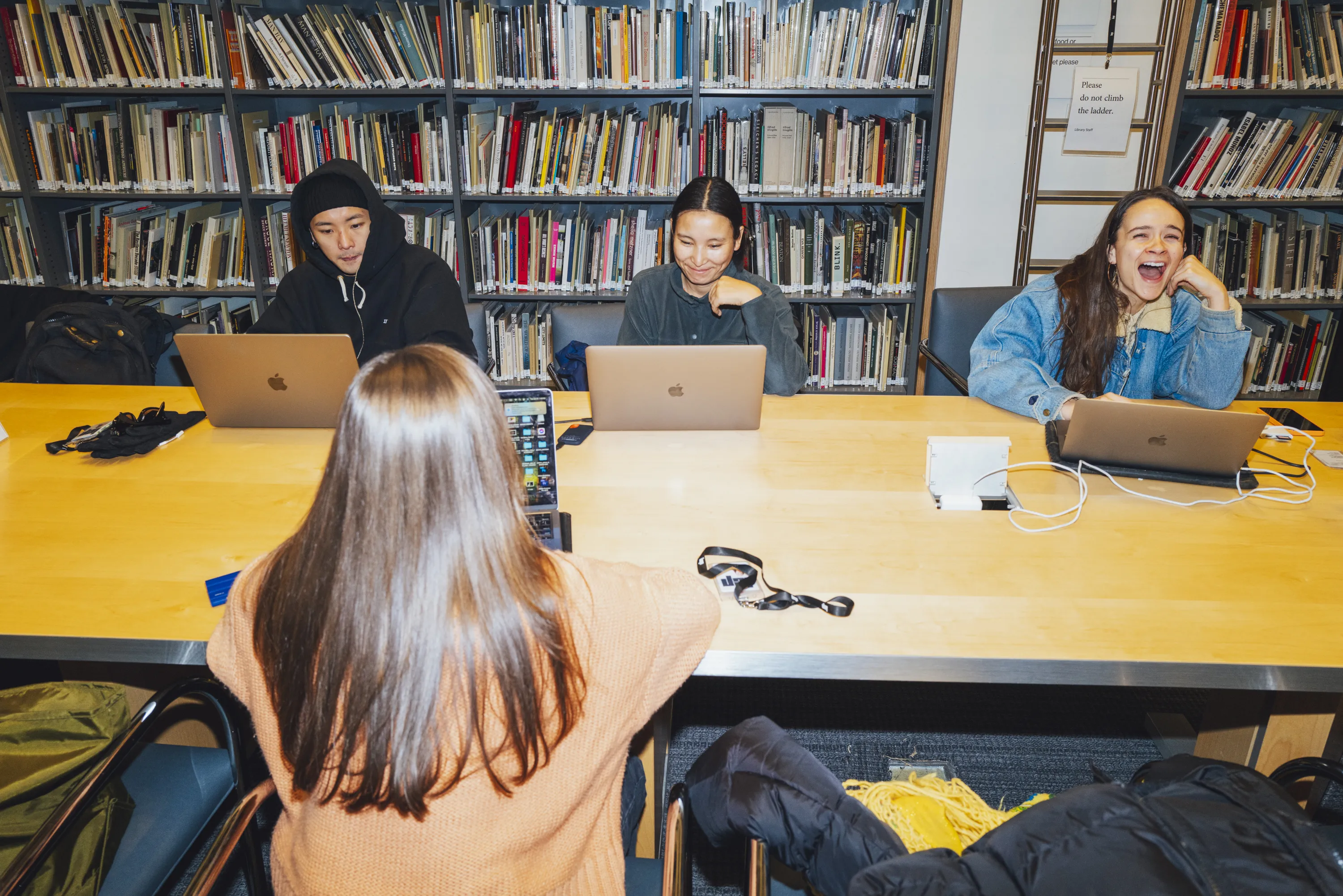 Students working on laptops