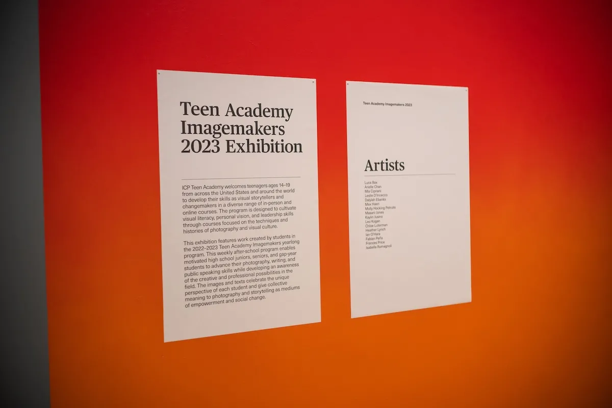 Teen Academy Imagemakers Exhibition Wall Copy 2023